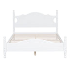 Pine Wood Platform Bed with Headboard