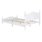 Pine Wood Platform Bed with Headboard