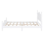 Pine Wood Platform Bed with Headboard