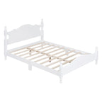 Pine Wood Platform Bed with Headboard