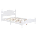 Pine Wood Platform Bed with Headboard
