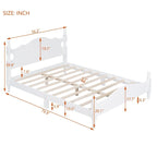 Pine Wood Platform Bed with Headboard