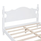 Pine Wood Platform Bed with Headboard