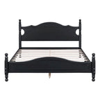 Pine Wood Platform Bed with Headboard