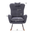 Upholstered Nursery Rocking Chair for Living Room and Bedroom