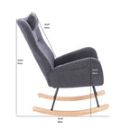 Upholstered Nursery Rocking Chair for Living Room and Bedroom