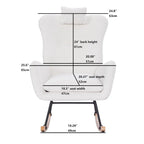 Upholstered Nursery Rocking Chair for Living Room and Bedroom
