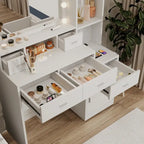 Makeup Vanity Table with Drawers and Storage Cabinet - 15.75 x 43.31 x 55.91 in