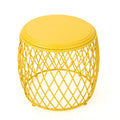 19-Inch Round Lattice Iron Side Table