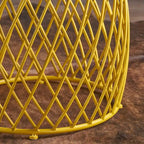 19-Inch Round Lattice Iron Side Table
