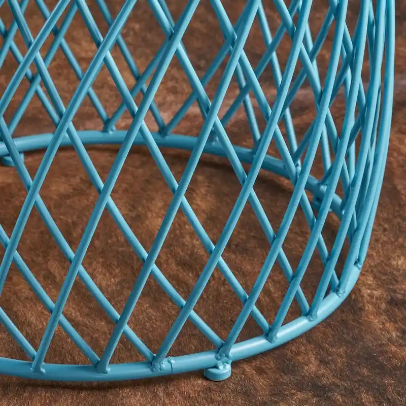 19-Inch Round Lattice Iron Side Table