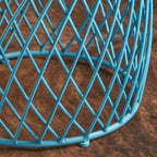 19-Inch Round Lattice Iron Side Table