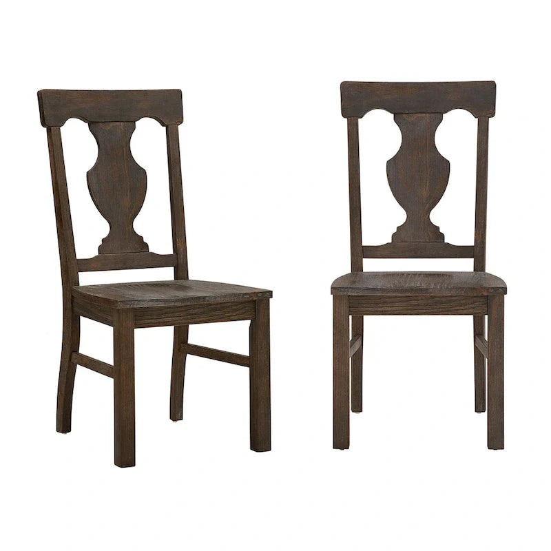 Wood Fiddle Back Dining Chairs (Set of 2)