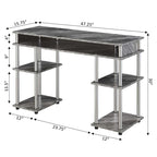 Brown Single-Person Desk with Shelves, No-Tool Assembly
