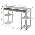 Brown Single-Person Desk with Shelves, No-Tool Assembly