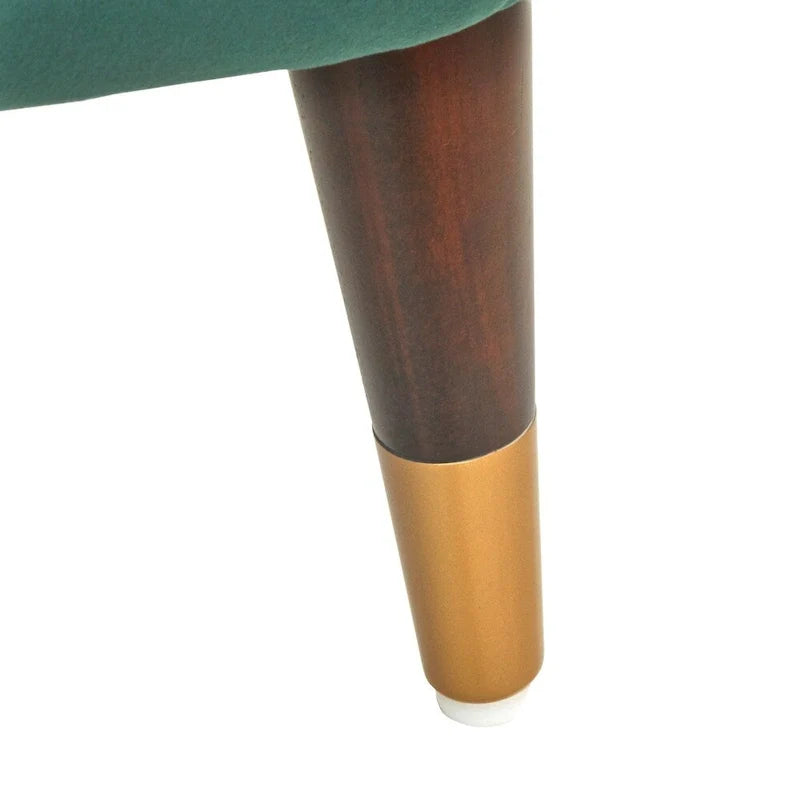 Scoop Back Accent Chair - Upholstered with Angled Walnut Finish Legs