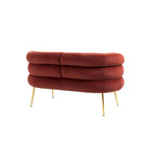 Velvet Upholstered Accent Chair with Metal Legs