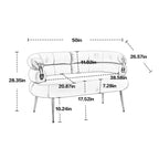 Velvet Upholstered Accent Chair with Metal Legs