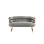 Velvet Upholstered Accent Chair with Metal Legs