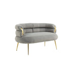 Velvet Upholstered Accent Chair with Metal Legs
