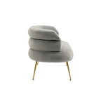 Velvet Upholstered Accent Chair with Metal Legs