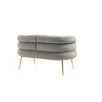 Velvet Upholstered Accent Chair with Metal Legs