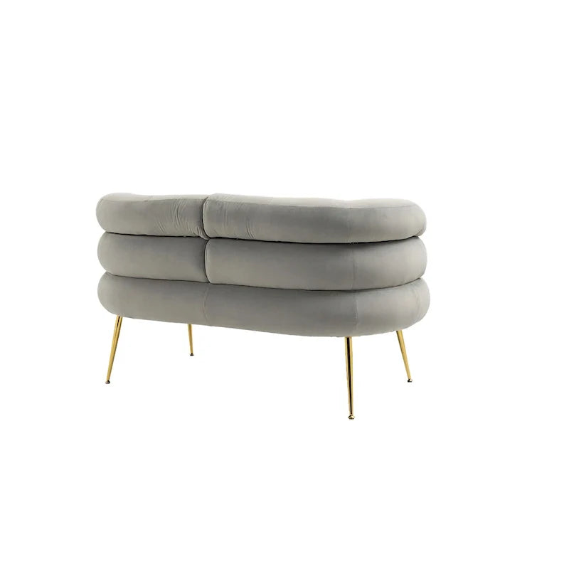 Velvet Upholstered Accent Chair with Metal Legs