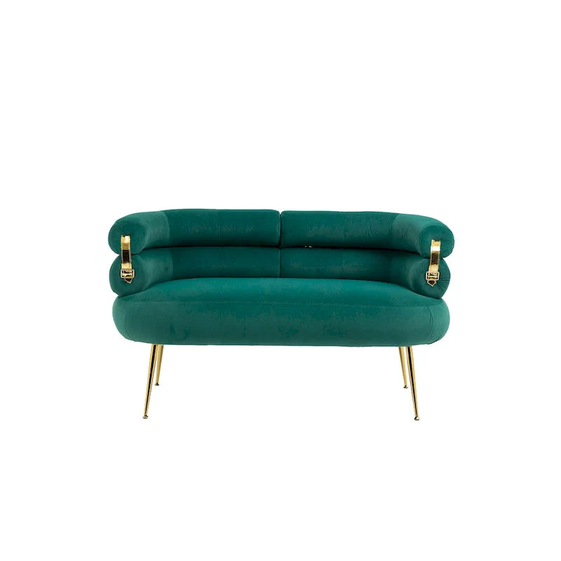 Velvet Upholstered Accent Chair with Metal Legs