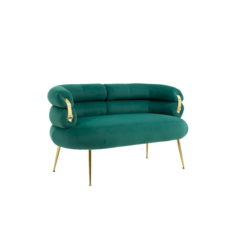 Velvet Upholstered Accent Chair with Metal Legs