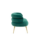 Velvet Upholstered Accent Chair with Metal Legs