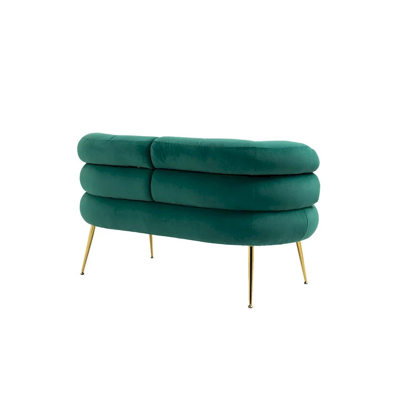 Velvet Upholstered Accent Chair with Metal Legs