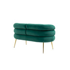 Velvet Upholstered Accent Chair with Metal Legs