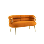 Velvet Upholstered Accent Chair with Metal Legs