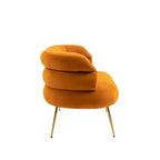 Velvet Upholstered Accent Chair with Metal Legs