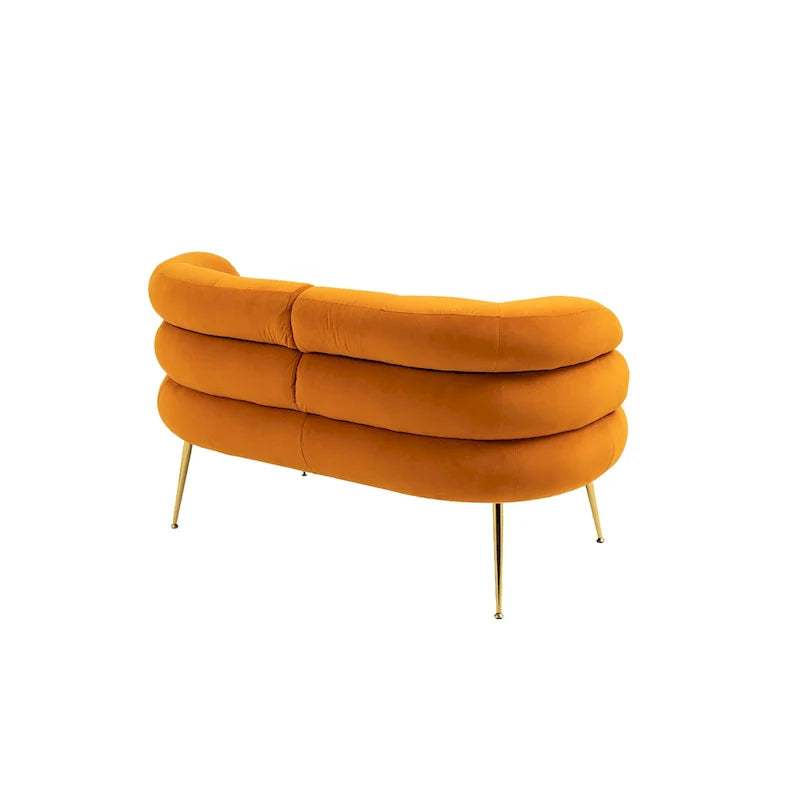 Velvet Upholstered Accent Chair with Metal Legs
