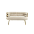 Velvet Upholstered Accent Chair with Metal Legs