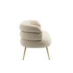 Velvet Upholstered Accent Chair with Metal Legs