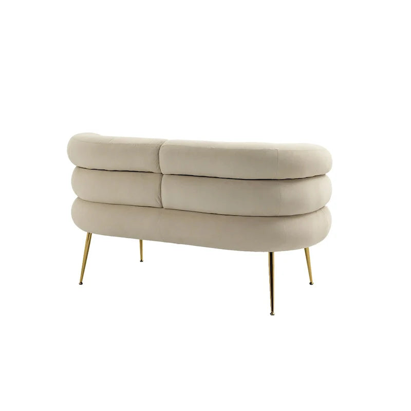 Velvet Upholstered Accent Chair with Metal Legs