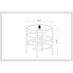 Round End Table with Sintered Stone Top and Metal Frame