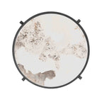 Round End Table with Sintered Stone Top and Metal Frame