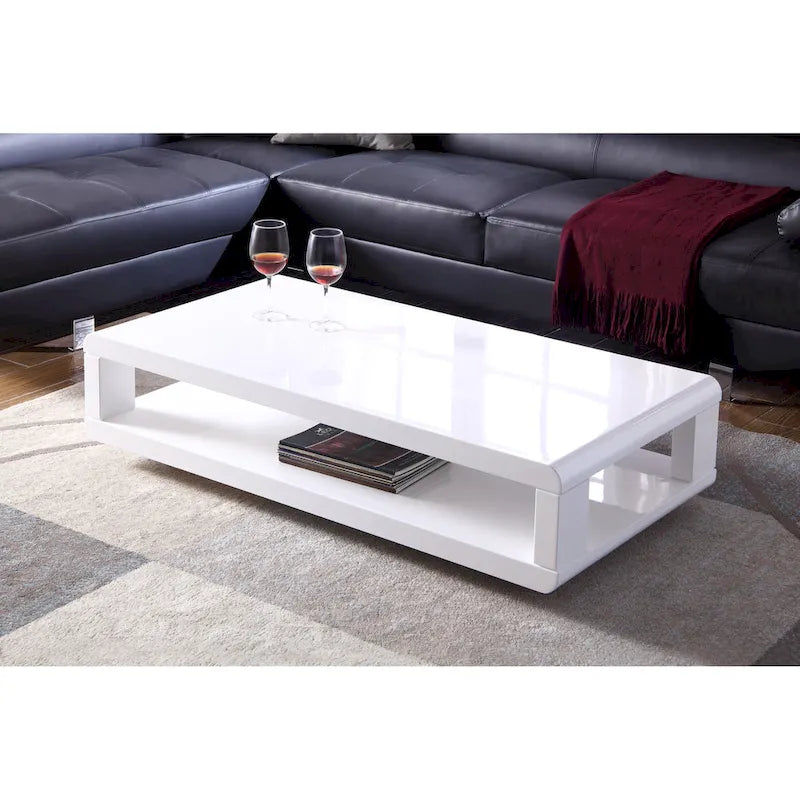 48 Modern Euro White High Gloss Coffee Table