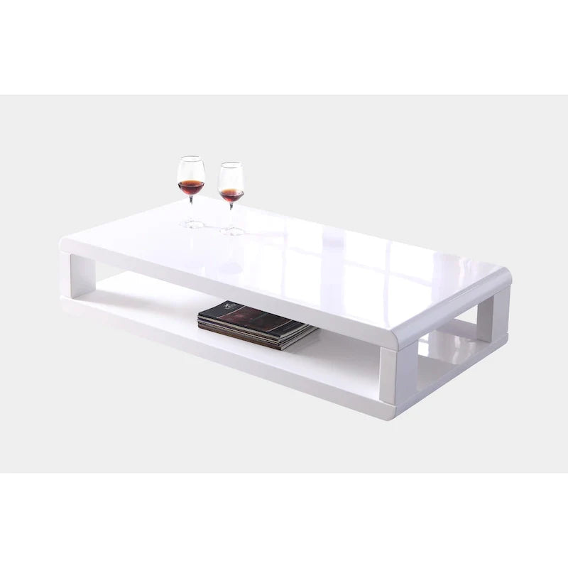 48 Modern Euro White High Gloss Coffee Table