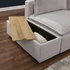 Contemporary Light Grey 43-Inch Fabric Upholstered Storage Console