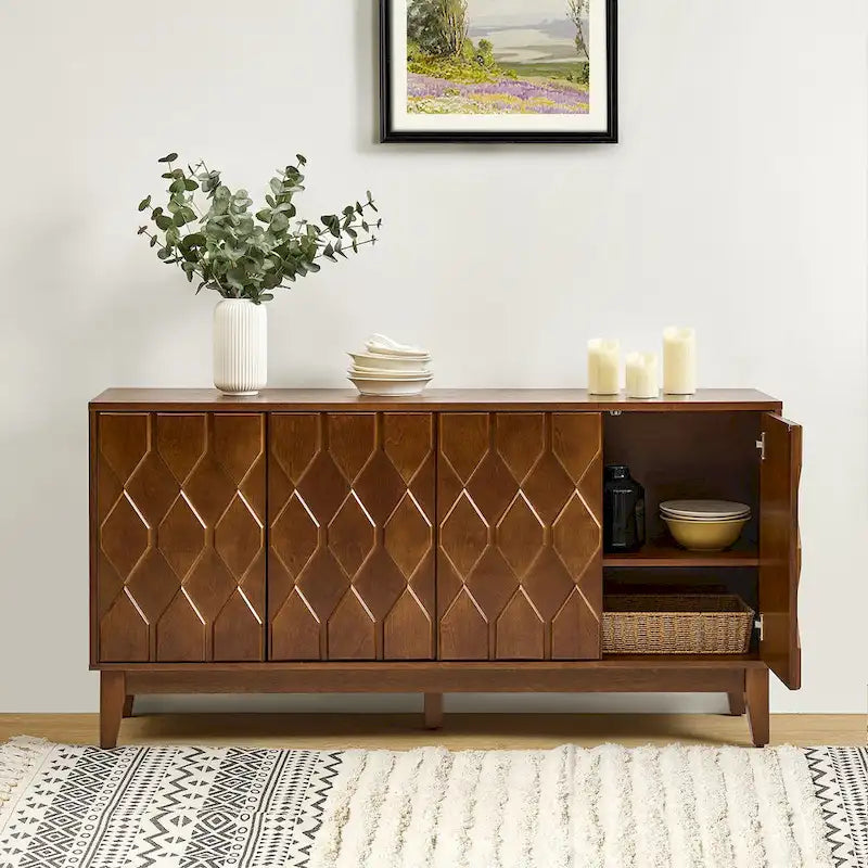 60 Mid-Century Modern Sideboard with Adjustable Shelves
