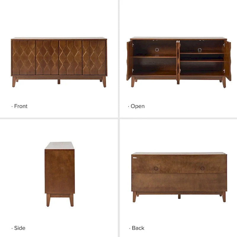 60 Mid-Century Modern Sideboard with Adjustable Shelves
