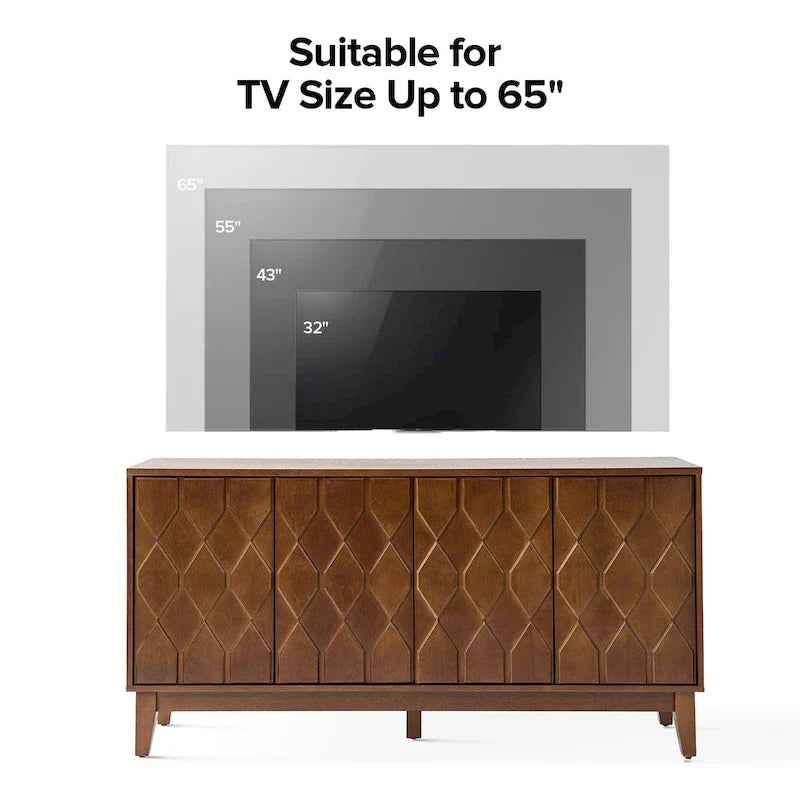 60 Mid-Century Modern Sideboard with Adjustable Shelves