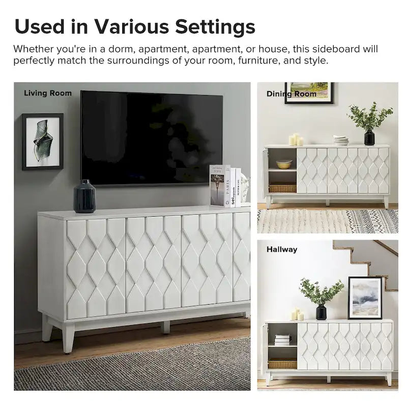 60 Mid-Century Modern Sideboard with Adjustable Shelves