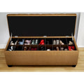 Button-Tufted Shoe Storage Bench with Upholstered Seat