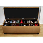 Button-Tufted Shoe Storage Bench with Upholstered Seat