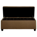Button-Tufted Shoe Storage Bench with Upholstered Seat